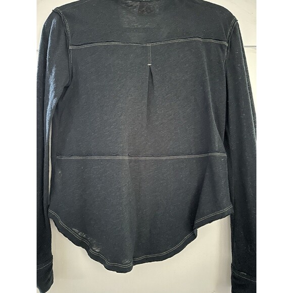 Free People We The Free Caroline Contrast Black Button Up Top Blouse Shirt Sz XS - Picture 6 of 6